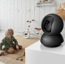 Load image into Gallery viewer, Tapo TP-Link 2K Pan/Tilt Indoor Security Camera for Baby Monitor, Pet Camera | Motion Detection &amp; Tracking | 2-Way Audio | Cloud &amp; SD Card Storage | Works w/Alexa &amp; Google Home | Black C211
