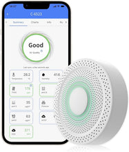 Load image into Gallery viewer, UbiBot AQS1 9-in-1 Air Quality Monitor - PM1/2.5/10, TVOC, CO2/CO2e, Temp/RH/Air Pressure, Multiple Alerts, WiFi/RS485 Connectivity, Public&amp;Private Cloud, Support Local Network Deployment.
