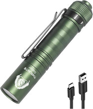 Load image into Gallery viewer, ThruNite BSS Saber EDC Flashlight Customized Black Scout Survival Edition Max 1015 Lumens USB-C Rechargeable Mini LED Handheld AA Flashlights, Green Cool White
