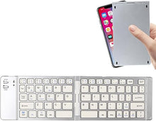 Load image into Gallery viewer, Wireless Keyboard Foldable Bluetooth Keyboard Slim Small Quiet Portable Compact Handheld Full Size Pocket Travel Folding Keyboard for PC Laptop Computer Samsung Android Tablet iPhone iPad Mac Gift
