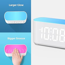 Load image into Gallery viewer, Alarm Clock for Bedrooms, Large Display Digital Clocks with 2 Alarms, 7 Color Larger Night Light, Dimmer, Adjustable Volume, Easy Snooze (White)
