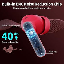 Load image into Gallery viewer, Wireless Earbuds Bluetooth 5.3 Headphones Bass Stereo Ear Buds with Noise Cancelling Mic LED Display in Ear Earphones IP7 Waterproof 36H Playtime for Laptop Pad Phones Sports Workout Red
