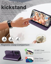 Load image into Gallery viewer, OCASE Compatible with iPhone 16 Wallet Case, PU Leather Flip Folio Case with Card Holders RFID Blocking Kickstand [Shockproof TPU Inner Shell] Phone Cover 6.1 Inch 2024, Dark Purple
