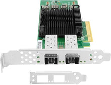 Load image into Gallery viewer, 25Gb PCI-E NIC Network Card for Intel E810-XXVDA2, 1GbE/10GbE/25GbE Dual SFP28 Ports, with Intel E810-XXVAM2 Chip,25GbE PCI Express 4.0 X8 Ethernet Adapter Support RDMA iWARP/RoCEv2/UEFI
