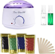 Load image into Gallery viewer, Portable Electric Wax Warmer Kit for Total Body Hair Removal - Melting Pot Hot Wax Heater with Accessories for Facial, Bikini, Armpit Waxing at Home for All Genders
