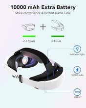 Load image into Gallery viewer, Head Strap with 10000mAh Battery Fast Charge Compatible with Meta Quest 3/Quest 3s Accessories, Rechargeable Adjustable Headstrap to Extend Playtime and Comfort for VR Headset Compatible with Quest 3
