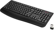 Load image into Gallery viewer, Wireless Keyboard, 2.4G Full-Sized Ergonomic Wireless Computer Keyboard with Wrist Rest for Windows, Mac OS Laptop/PC/Desktop/Notebook(Black)
