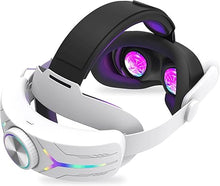 Load image into Gallery viewer, 12000mAh Battery RGB Head Strap Compatible with 2024 Meta Quest 3s, Elite Strap for Oculus Quest 3 S VR Headset Accessories Headstrap, Extended Play with 18W Fast Charge 12000mAh Battery Pack, White
