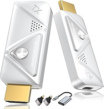 Wireless HDMI Transmitter and Receiver 4K, 2.4G/5G Plug & Play Portable Wireless HDMI Extender Kit for Streaming Video and Audio to Monitor from Laptop/PC/TV Box/Projector
