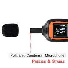 Load image into Gallery viewer, Decibel Meter,Digital Sound Level Meter Portable SPL Meter,35dB to 135dB Temperature Function,Noise Meter with A-Weighted [MAX/MIN Fast/Slow Data Hold], Use for Home, Noisy Neighbor, Factory
