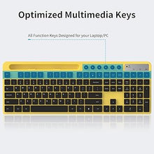 Load image into Gallery viewer, Wireless Keyboard and Mouse Combo, MARVO 2.4G Ergonomic Wireless Computer Keyboard with Phone Tablet Holder, Silent Mouse with 6 Button, Compatible with MacBook, Windows (Yellow)

