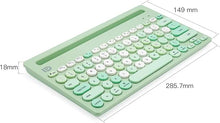 Load image into Gallery viewer, HUO JI Wireless Keyboard Multi-Device, Bluetooth and 2.4G Dual Mode for iPad, Switch to 3 Devices for Cellphone, Tablet, PC, Smart TV, MacBook iOS Android Windows, Green
