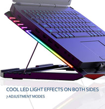 Load image into Gallery viewer, MeFee RGB Laptop Cooling Pad for 15.6-21 Inch Professional Gaming Laptop Cooler with 6 Quiet Fans and Button Control, Pure Metal Panel Portable Cooler
