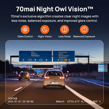 Load image into Gallery viewer, 70mai Smart Dash Cam, 1080P FHD Dash Camera for Cars, Car Camera with Starvis 2 IMX662, HDR, WiFi, G-Sensor, Voice Control, APP, Loop Recording, Parking Monitor, Time-Lapse
