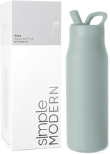 Load image into Gallery viewer, Simple Modern Water Bottle with Straw lid | Insulated Stainless Steel Thermos | Reusable Travel Water Bottles for Gym &amp; Sports | Leak Proof &amp; BPA Free | Mesa Collection | 34oz, Sea Glass Sage
