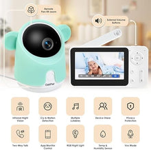 Load image into Gallery viewer, Baby Monitor with Camera and Audio, 1080P Baby Camera Monitor WiFi Smartphone App Control Night Vision 4.3” Screen 2-Way Talk Temperature &amp; Humidity Sensor Lullabies Motion &amp; Cry Detection iOS/Android
