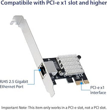Load image into Gallery viewer, IO CREST 2.5 Gigabit Ethernet PCI Express PCI-E Network Interface Card 10/100/1000/25000 Mbps RJ45 LAN Intel I225 Chipset, Black (SY-PEX24076)
