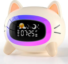 Load image into Gallery viewer, Kids Alarm Clock Ok to Wake Alarm Clock for Kids, Toddlers Night Light Clock for Bedroom, Cat Alarm Clock with Sleep Training and Sound Machine, Birthday Gift for Boy Girls Children
