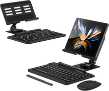 Load image into Gallery viewer, for Samsung Galaxy Z Fold 6/5/4/3/2, Set Include Mini Wireless Bluetooth Keyboard, Mouse, Comfortable &amp; Adjustable Phone Stand, Capacitance Pen, S Pen Holder, Easy to Carry - Black
