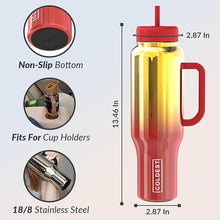 Load image into Gallery viewer, Coldest Tumbler with Handle and Straw Lid 3 Lids Insulated Reusable Stainless Steel Water Bottle Travel Mug | Gifts for Women Him Her | Limitless Collection (Phoenix Nova, 46 oz)
