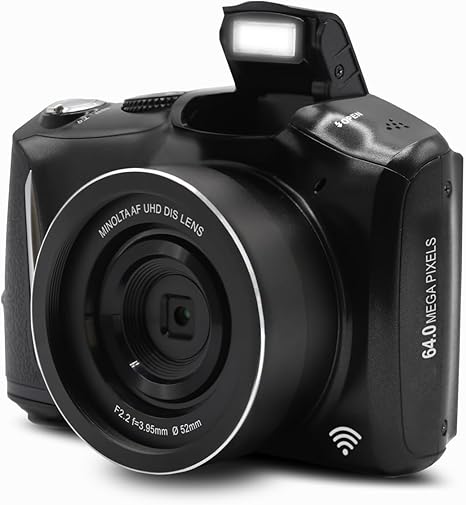 Minolta 64 Mega Pixels Digital Camera with 4K Video 60 FPS & WiFi, Black