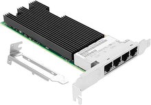 Load image into Gallery viewer, PCIe Ethernet Network Card for Intel X710-T4 XL710BM1 Chipset PCIe 3.0 X8 10Gb 4 Port RJ45 LAN Card Support Windows Server/Windows/Linux/VMware/ESX
