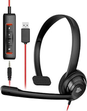 Load image into Gallery viewer, NUBWO HW02 USB Headset with Microphone Noise Cancelling &amp;in-line Control, Ultra Comfort Computer Headset for Laptop pc, On-Ear Wired Office Call Center Headset for Boom Skype Webinars, 5 Packs
