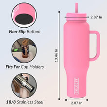 Load image into Gallery viewer, Coldest Tumbler with Handle and Straw Lid | 3 Lids Insulated Reusable Stainless Steel Water Bottle Travel Mug | Gifts for Women Him Her | Limitless Collection (46 oz, Pink Perfection)
