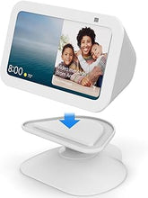 Load image into Gallery viewer, Adjustable Stand for Echo Show 5 (3rd), Tilt + Swivel Stand with Strong Magnetic, Rotates Side to Side, Compatible with Show 5 (3rd Gen)&amp; iPhone 14 (White)
