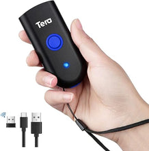 Load image into Gallery viewer, Tera Wireless Barcode Scanner 1D Laser Mini Pocket Waterproof Scanner 3in1 Compatible with Bluetooth USB Wired Portable Bar Code Reader for Supermarket Logistics Work with iOS Windows Android 1100L
