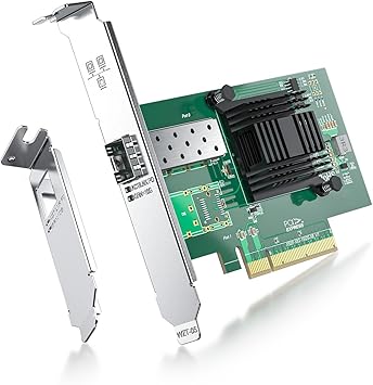 10Gb PCI-E Network Card NIC Compatible for Intel X520-DA1(Intel E10G42BTDA), with Intel 82599EN Controller, Single SFP+ Port, 10G PCI Express LAN Adapter Support Windows Server/Windows, Linux, Vmware