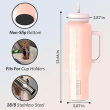 Load image into Gallery viewer, Coldest Tumbler with Handle and Straw Lid | 3 Lids Insulated Reusable Stainless Steel Water Bottle Travel Mug | Gifts for Women Him Her | Limitless Collection (46 oz, Forever Pink Glitter)
