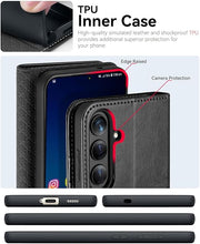 Load image into Gallery viewer, OCASE Compatible with Galaxy S25 Plus Wallet Case, PU Leather Flip Folio Case with Card Holders RFID Blocking Kickstand [Shockproof TPU Inner Shell] Protective Phone Cover 6.7 Inch 2025, Black
