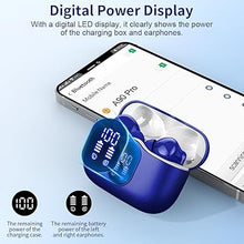 Load image into Gallery viewer, Wireless Earbuds Bluetooth 5.3 Headphones Bass Stereo Ear Buds with Noise Cancelling Mic LED Display in Ear Earphones IP7 Waterproof 36H Playtime for Laptop Pad Phones Sports Workout Blue
