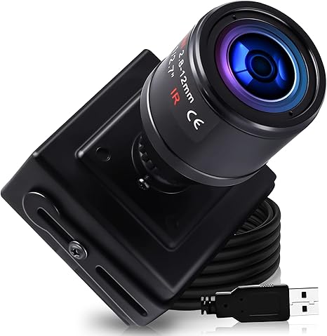 Varifocal Lens Usb Camera Full HD 2448P Usb Webcam Mini Camera,8 MP High Definition Usb with Cameras,USB2.0 Web Cameras,Plug&Play,2.8-12mm Varifocal Lens USB Cameras with UVC for Android Linux Windows