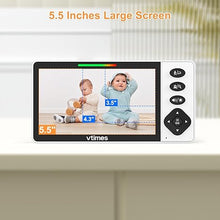 Load image into Gallery viewer, Baby Monitor with Camera and Audio, 5.5&quot; 720P HD Screen Video Baby Monitor No WiFi VOX Mode Pan-Tilt-Zoom Alarm and 1000ft Range, Night Vision Night Light Lullaby, Ideal for Baby/Elderly/Pet
