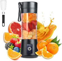 Load image into Gallery viewer, Portable Blender Cup,Electric USB Mini Juicer Blender For Shakes and Smoothies, Juice,380ml, Six Blades Great for Mixing,Black
