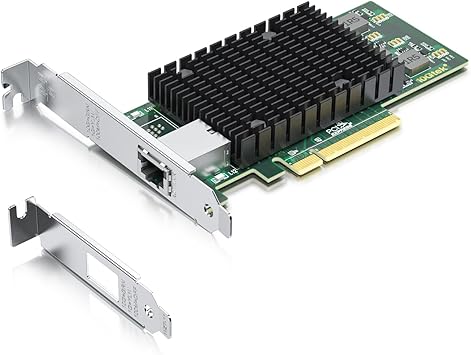 10Gtek 10Gb PCI-E NIC Network Card, Single Copper RJ45 Port, with Intel X540-BT1 Controller, PCI Express Ethernet LAN Adapter Support Windows Server/Windows/Linux/ESX, Compare to Intel X540-T1