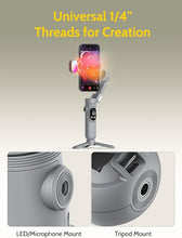 Load image into Gallery viewer, 3-axis Phone Gimbal Stabilizer for Video Recording,Smartphone Gimbal for iPhone Android w/AI Tracking,1/4 Thread,RGB Magnetic Light,Handheld Gimbal for Selfie, TikTok,YouTube-Smart X Kit Grey
