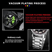 Load image into Gallery viewer, Car Wheel Watch, Stainless Steel Mens Wristwatch with Spinning Car Rim Hub Design, Japanese Quartz Movement, Water Resistant, Scratch Resistant Gifts for Car Enthusiasts

