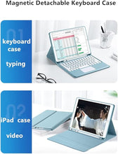 Load image into Gallery viewer, iPad Air2 iPad 5 iPad 6 Keyboard Case Touchpad Magnetic Detachable Bluetooth Keyboard Slim Smart case Round Key for iPad 5th 6th Generation 9.7&#39;&#39; (iPad Air2/iPad5/iPad6, Mint Green)
