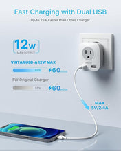 Load image into Gallery viewer, Italy Travel Plug Adapter, VINTAR US to Italy Power Adapter with 2 American Outlets, 3 USB and 1 USB C Ports, 6 in 1 Type L Plug Adapter for USA to Italy Uruguay Chile
