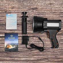 Load image into Gallery viewer, BUYSIGHT Rechargeable Spotlight,Spot Lights Hand held Large Flashlight 1000 lumens Handheld Spotlight Lightweight and Super Bright Flashlight (Aluminium_Alloy Black)
