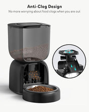 Load image into Gallery viewer, Automatic Cat Feeder, Cat Food Dispenser Battery-Operated with 180-Day Battery Life, Timed Pet Feeder for Cats and Dogs, Desiccant Bag, Programmable Portion Control, 4 Daily Meals, 10s Voice Recorder
