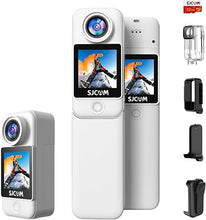 Load image into Gallery viewer, SJCAM C300 Pocket Camera, 3800mAh Battery Action Camera, 4K Body Camera, Stabilization, Waterproof, Dual-Touch Screen, Suitable for Vlogging and Live Streaming, with Helmet Mount Kits, White
