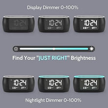 Load image into Gallery viewer, HOUSBAY Glow Small Alarm Clock Radio for Bedrooms with 7 Color Night Light, Dual Alarm, Dimmer, USB Charger, Battery Backup, Nap Timer, FM Radio with Auto-Off Timer for Bedside
