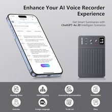 Load image into Gallery viewer, 64GB AI Voice Recorder with Voice Activated, Transcription &amp; Summary Magnetic Digital Voice Recorder for Lectures &amp; Meetings, Noise Reduction, USB-C Rechargeable, ClicoByte Chime, Dark Grey_10
