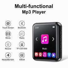 Load image into Gallery viewer, 64GB MP3 Player Bluetooth 5.3 Touch Screen Music Player Portable mp3 Player with Speakers high Fidelity Lossless Sound Quality mp3 FM Radio Recording e-Book MP3 Player Support (128GB), Black_872
