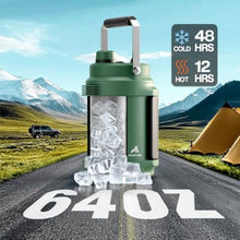 Load image into Gallery viewer, 64oz Insulated Water Bottle for Outdoors: 2-in-1 Straw Spout Lid, Dual Handle, Leakproof, Keep Cold 48H, Half Gallon Stainless Steel Water Jug for Sports, Camping, Gym, Work, Beach, Fishing (Forest)_5617
