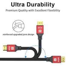 Load image into Gallery viewer, 6FT HDMI 2.1 Cable 5Pack 8K60Hz 4K120Hz, 48Gbps Ultra High Speed HDMI Cable with Gold Plated Connectors, Red Aluminum Housing, for PS5, Xbox Series X, 4K TV, Gaming Monitor, Soundbar, Wall Mount TV._4542
